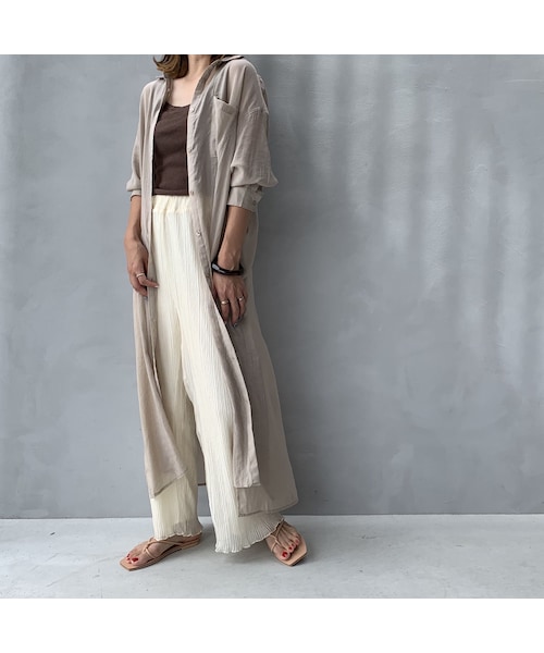 no brand（ノーブランド）の「ロングシアーシャツワンピース（シャツ/ブラウス・レディース・その他）」の7枚目の写真