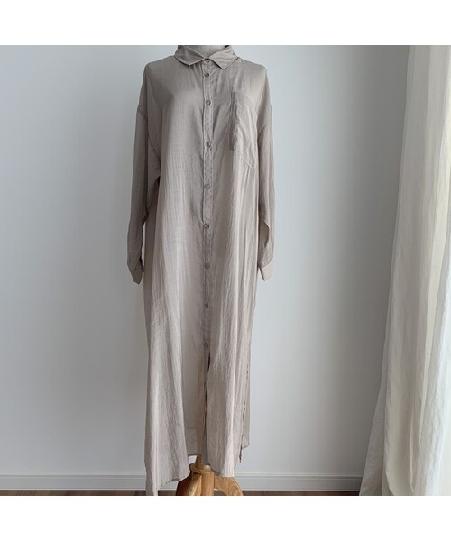 no brand（ノーブランド）の「ロングシアーシャツワンピース（シャツ/ブラウス・レディース・その他）」の14枚目の写真