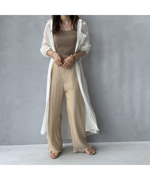 no brand（ノーブランド）の「ロングシアーシャツワンピース（シャツ/ブラウス・レディース・その他）」の2枚目の写真