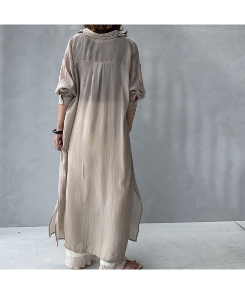 no brand（ノーブランド）の「ロングシアーシャツワンピース（シャツ/ブラウス・レディース・その他）」の8枚目の写真