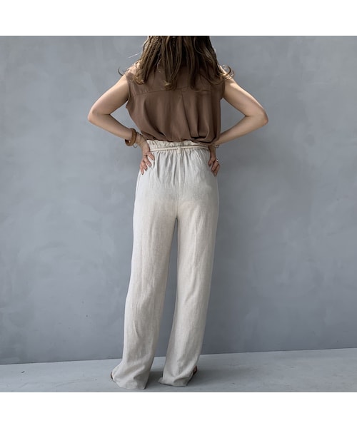 no brand（ノーブランド）の「ロープベルトリネンパンツ（その他パンツ・レディース・その他）」の4枚目の写真