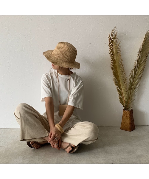 Lavish Gate（ラヴィッシュゲート）の「bottoms-04029　日本製　コットンリネン　リブフレアパンツ　エクリュ　モカ（その他パンツ・レディース・その他）」の9枚目の写真