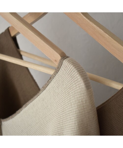 Lavish Gate（ラヴィッシュゲート）の「tops-04040　日本製　コットンリネン　リブカフタン　エクリュ　モカ（Tシャツ/カットソー・レディース・その他）」の14枚目の写真