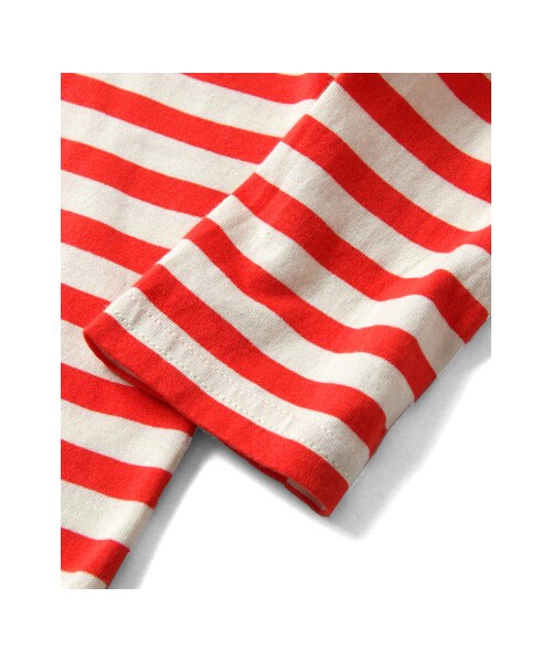 URBAN RESEARCH DOORS（アーバンリサーチドアーズ）の「FORK&amp;SPOON　Orgabic天竺ボーダーロングスリーブTシャツ(KIDS)（その他・キッズ・OFF×BLK/OFF×BLU/OFF×MST/IVO×RED/IVO×GRN・90/105/120/135）」の7枚目の写真