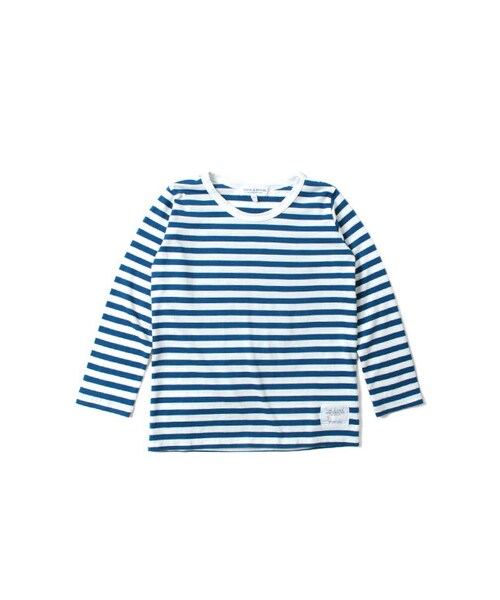 URBAN RESEARCH DOORS（アーバンリサーチドアーズ）の「FORK&amp;SPOON　Orgabic天竺ボーダーロングスリーブTシャツ(KIDS)（その他・キッズ・OFF×BLK/OFF×BLU/OFF×MST/IVO×RED/IVO×GRN・90/105/120/135）」の3枚目の写真