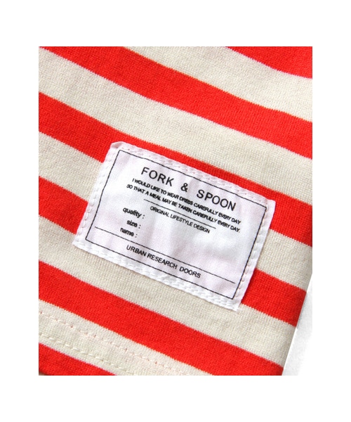 URBAN RESEARCH DOORS（アーバンリサーチドアーズ）の「FORK&amp;SPOON　Orgabic天竺ボーダーロングスリーブTシャツ(KIDS)（その他・キッズ・OFF×BLK/OFF×BLU/OFF×MST/IVO×RED/IVO×GRN・90/105/120/135）」の9枚目の写真