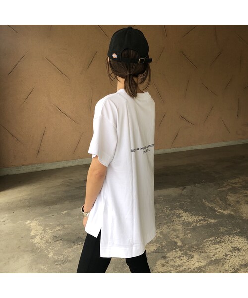 copine(コピン)の「バックロング裾スリット!バックロゴプリントビッグtシャツ (3color)【クリックポスト対象商品】(Tシャツ/カットソー・レディース・その他)」の14枚目の写真