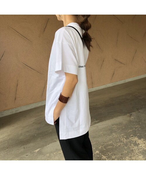 copine(コピン)の「バックロング裾スリット!バックロゴプリントビッグtシャツ (3color)【クリックポスト対象商品】(Tシャツ/カットソー・レディース・その他)」の11枚目の写真