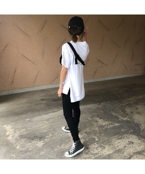 copine(コピン)の「バックロング裾スリット!バックロゴプリントビッグtシャツ (3color)【クリックポスト対象商品】(Tシャツ/カットソー・レディース・その他)」の12枚目の写真