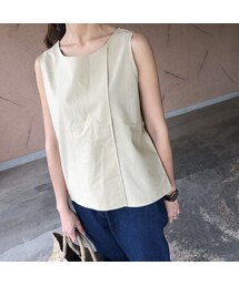 copine | 【2021年夏だす】リネンライク！ラップデザインノースリーブ（2color）【クリックポスト対象商品】(Tシャツ/カットソー)