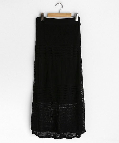 DHOLIC（ディーホリック）の「パンチングニットスカート（スカート・レディース・ホワイト/ブラック/ブラウン・FREE）」の2枚目の写真