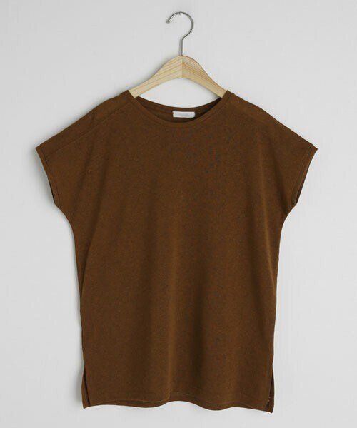 DHOLIC（ディーホリック）の「リネン混フレンチスリーブTシャツ（Tシャツ/カットソー・レディース・ブルー/ブラウン/ブラック/ベージュ・FREE）」の3枚目の写真