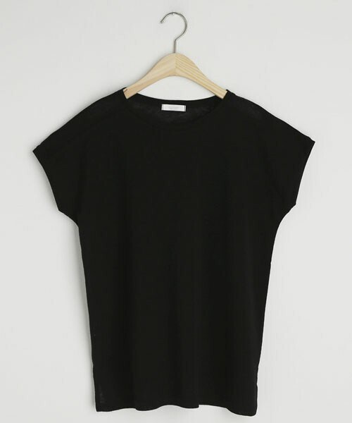 DHOLIC（ディーホリック）の「リネン混フレンチスリーブTシャツ（Tシャツ/カットソー・レディース・ブルー/ブラウン/ブラック/ベージュ・FREE）」の2枚目の写真