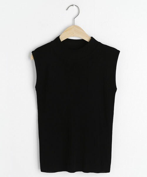 DHOLIC（ディーホリック）の「ハーフネックニットスリーブレス（タンクトップ・レディース・ホワイト/ブラウン/ブラック/ベージュ・FREE）」の2枚目の写真