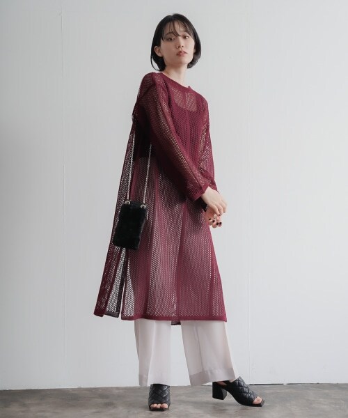 PAGEBOY（ページボーイ）の「２WAYメッシュアミワンピース（ワンピース/ドレス・レディース・ホワイト/ブラック/ベルベット・F）」の3枚目の写真