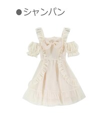 Bobon21 | オフショルシャイニーBIGリボンドレス-全２色-(ワンピース)
