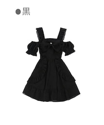 Bobon21 | オフショルシャイニーBIGリボンドレス-全2色-(ワンピース)