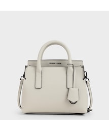 CHARLES & KEITH | 【再入荷】ストラクチャード ダブルトップハンドルトート / Structured Double Top Handle Tote （Cream）(バッグ)