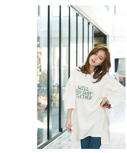 No Brand ノーブランド の マタニティ ワンピース ミニ丈 ラウンドネック ビッグサイズ ロングtシャツワンピース マタニティウェア グッズ Wear