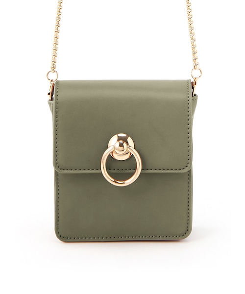 GRL（グレイル）の「2wayチェーンショルダーミニバッグ（ショルダーバッグ・レディース・ブラック/カーキ/オフホワイト/ベージュ/ピンク/グリーン・F）」の4枚目の写真