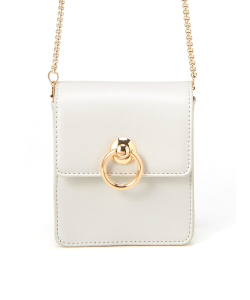 GRL（グレイル）の「2wayチェーンショルダーミニバッグ（ショルダーバッグ・レディース・ブラック/カーキ/オフホワイト/ベージュ/ピンク/グリーン・F）」の2枚目の写真