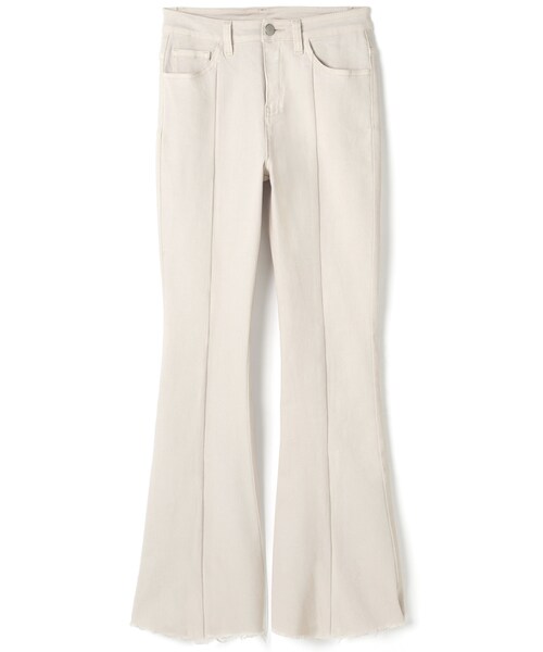 GRL（グレイル）の「フリンジヘムフレアパンツ（その他パンツ・レディース・モカ/アイボリー/ブラック/ダークピンク/ライム/キャメル・XS）」の2枚目の写真