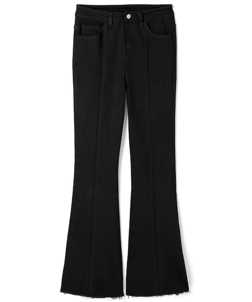 GRL（グレイル）の「フリンジヘムフレアパンツ（その他パンツ・レディース・モカ/アイボリー/ブラック/ダークピンク/ライム/キャメル・XS）」の3枚目の写真