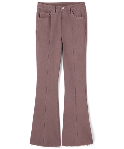 GRL（グレイル）の「フリンジヘムフレアパンツ（その他パンツ・レディース・モカ/アイボリー/ブラック/ダークピンク/ライム/キャメル・XS）」の6枚目の写真