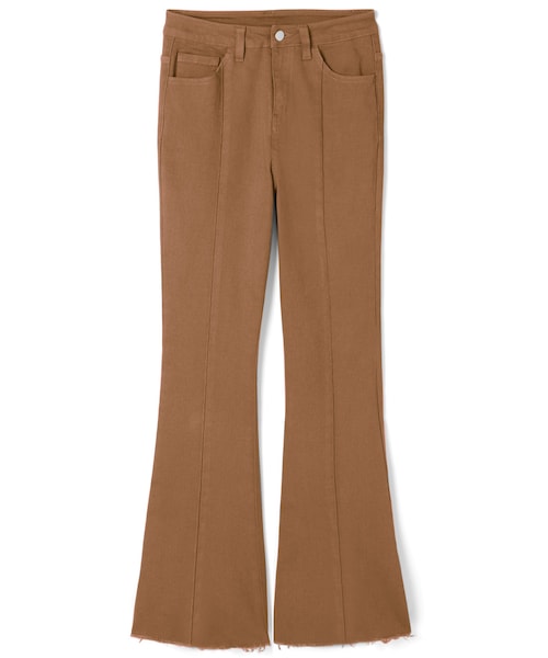 GRL（グレイル）の「フリンジヘムフレアパンツ（その他パンツ・レディース・モカ/アイボリー/ブラック/ダークピンク/ライム/キャメル・XS）」の4枚目の写真