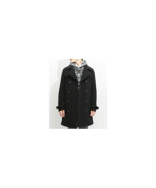 STUDIOUS（ステュディオス）の「カシミヤシャギートレンチコート BLK 