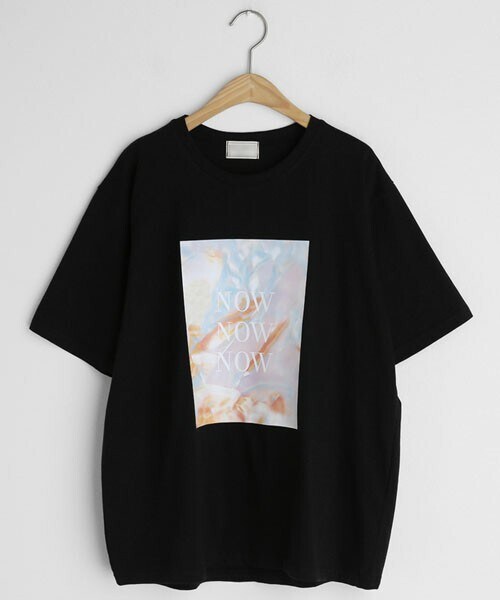 DHOLIC（ディーホリック）の「NOWスクエアプリントTシャツ（Tシャツ/カットソー・レディース・ホワイト/ブラック/イエロー・FREE）」の2枚目の写真