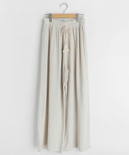 DHOLIC（ディーホリック）の「タッセルストラップリネン混パンツ（その他パンツ・レディース・ベージュ/ブラック/ホワイト・FREE）」の2枚目の写真