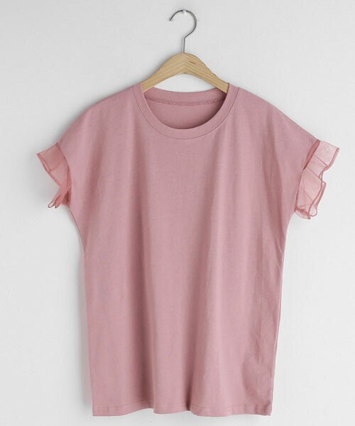 DHOLIC(ディーホリック)の「メッシュスリーブTシャツ(Tシャツ/カットソー・レディース・ホワイト/ピンク/グリーン/ブルー/ブラック/ブラウン・FREE)」の6枚目の写真