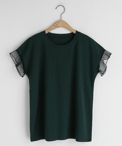 DHOLIC(ディーホリック)の「メッシュスリーブTシャツ(Tシャツ/カットソー・レディース・ホワイト/ピンク/グリーン/ブルー/ブラック/ブラウン・FREE)」の4枚目の写真