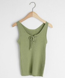 DHOLIC | レースアップリブスリーブレス(タンクトップ)
