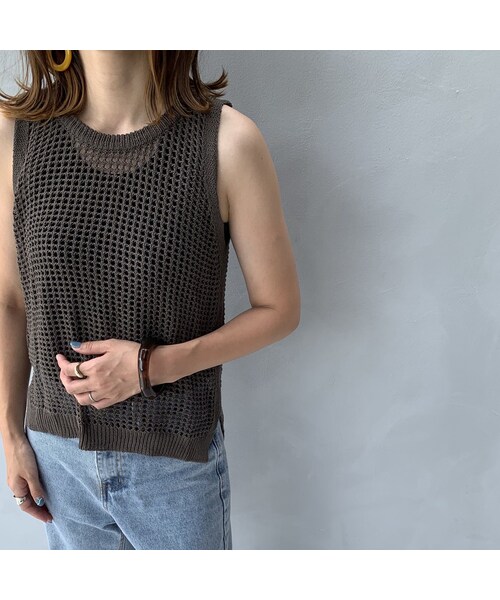 no brand（ノーブランド）の「メッシュニットベスト（ベスト・レディース・その他）」の5枚目の写真