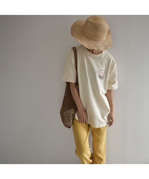 Lavish Gate(ラヴィッシュゲート)の「nh-tops-02167 Arizona バックプリント Tシャツ アイボリー ダスティパープル チャコール(Tシャツ/カットソー・レディース・その他)」の2枚目の写真