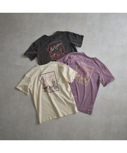 Lavish Gate(ラヴィッシュゲート)の「nh-tops-02167 Arizona バックプリント Tシャツ アイボリー ダスティパープル チャコール(Tシャツ/カットソー・レディース・その他)」の10枚目の写真