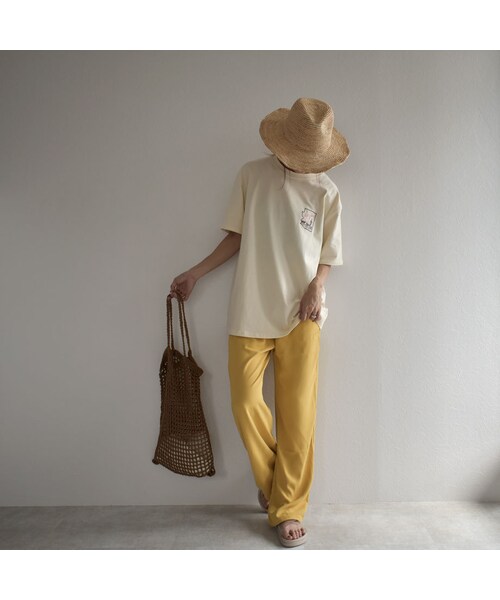 Lavish Gate(ラヴィッシュゲート)の「nh-tops-02167 Arizona バックプリント Tシャツ アイボリー ダスティパープル チャコール(Tシャツ/カットソー・レディース・その他)」の4枚目の写真