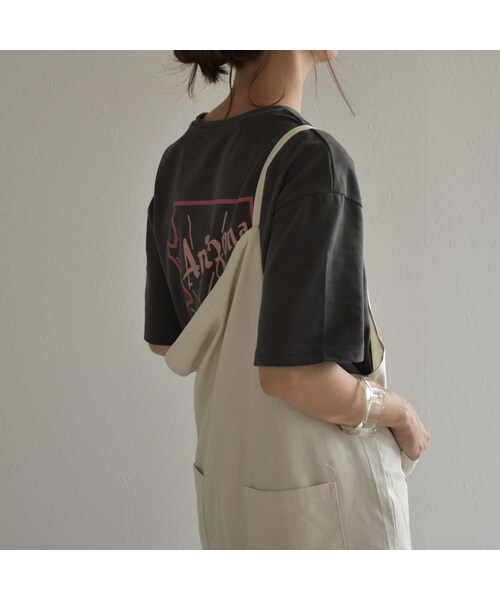 Lavish Gate(ラヴィッシュゲート)の「nh-tops-02167 Arizona バックプリント Tシャツ アイボリー ダスティパープル チャコール(Tシャツ/カットソー・レディース・その他)」の8枚目の写真