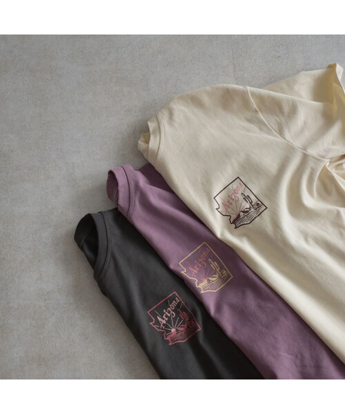 Lavish Gate(ラヴィッシュゲート)の「nh-tops-02167 Arizona バックプリント Tシャツ アイボリー ダスティパープル チャコール(Tシャツ/カットソー・レディース・その他)」の12枚目の写真