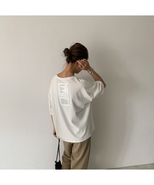 Lavish Gate（ラヴィッシュゲート）の「nh-tops-02169　self esteem check up worksheet　Tシャツ　ホワイト　ブラック（Tシャツ/カットソー・レディース・その他）」の7枚目の写真