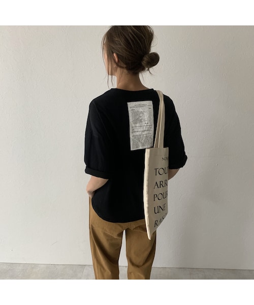 Lavish Gate（ラヴィッシュゲート）の「nh-tops-02169　self esteem check up worksheet　Tシャツ　ホワイト　ブラック（Tシャツ/カットソー・レディース・その他）」の2枚目の写真