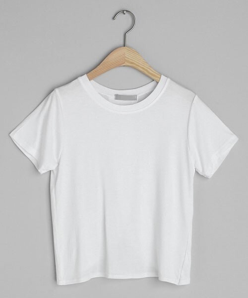 DHOLIC(ディーホリック)の「バックスリットスリムTシャツ(Tシャツ/カットソー・レディース・ホワイト/ブラック/イエロー・FREE)」の1枚目の写真