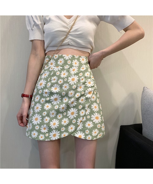 no brand（ノーブランド）の「花柄 スカート アシンメトリー