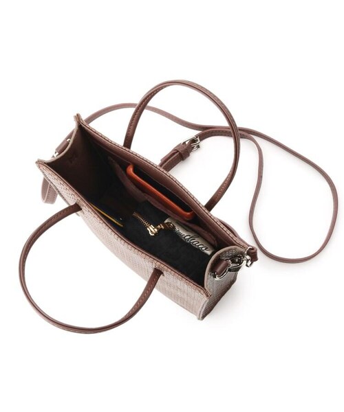 OZOC（オゾック）の「イントレチャート風ミニショルダー（バッグ・レディース・ブラック(019)/ブラウン(042)/ブルー(092)/アイボリー(004)・00(FREE)）」の9枚目の写真