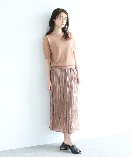 OZOC（オゾック）の「[洗える]シアーニット（トップス・レディース・ナチュラル(050)/ダークオレンジ(068)/ピンク(072)・38(M)）」の14枚目の写真