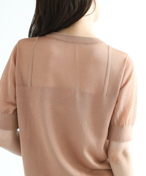 OZOC（オゾック）の「[洗える]シアーニット（トップス・レディース・ナチュラル(050)/ダークオレンジ(068)/ピンク(072)・38(M)）」の8枚目の写真
