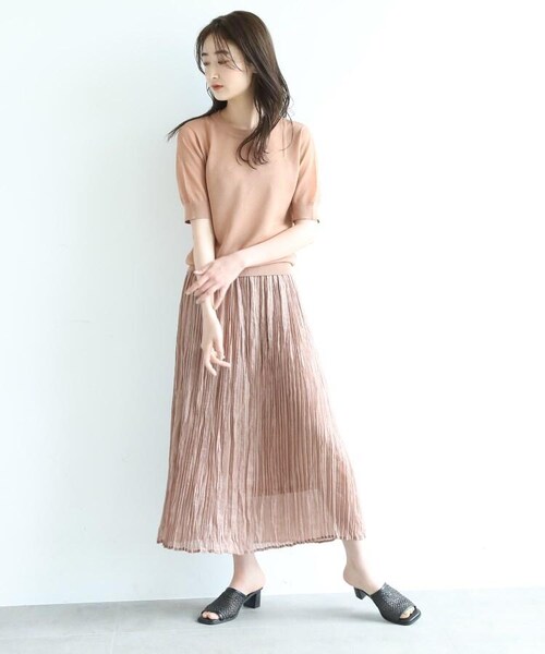 OZOC（オゾック）の「[洗える]シアーニット（トップス・レディース・ナチュラル(050)/ダークオレンジ(068)/ピンク(072)・38(M)）」の13枚目の写真