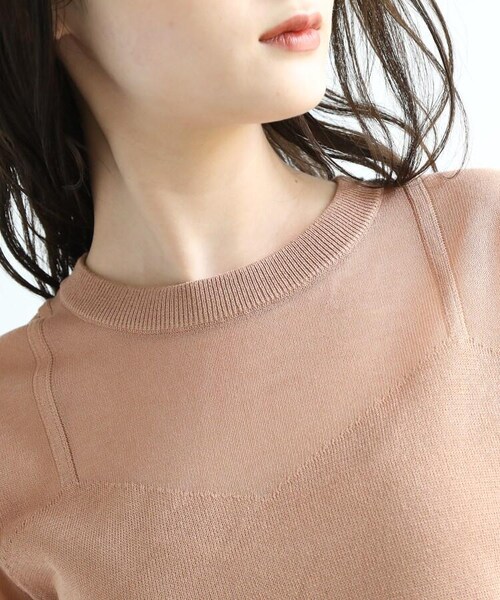 OZOC（オゾック）の「[洗える]シアーニット（トップス・レディース・ナチュラル(050)/ダークオレンジ(068)/ピンク(072)・38(M)）」の7枚目の写真